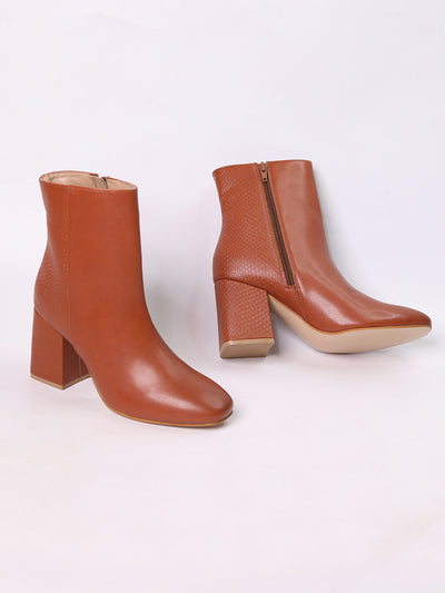 Sarah Tan Block Heel Boots