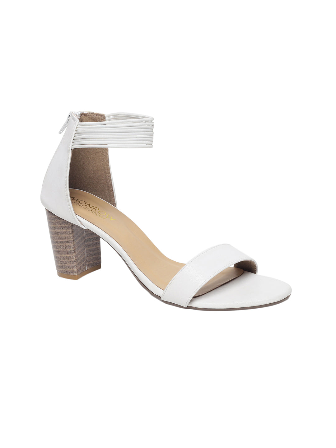 Stella White Block Heels