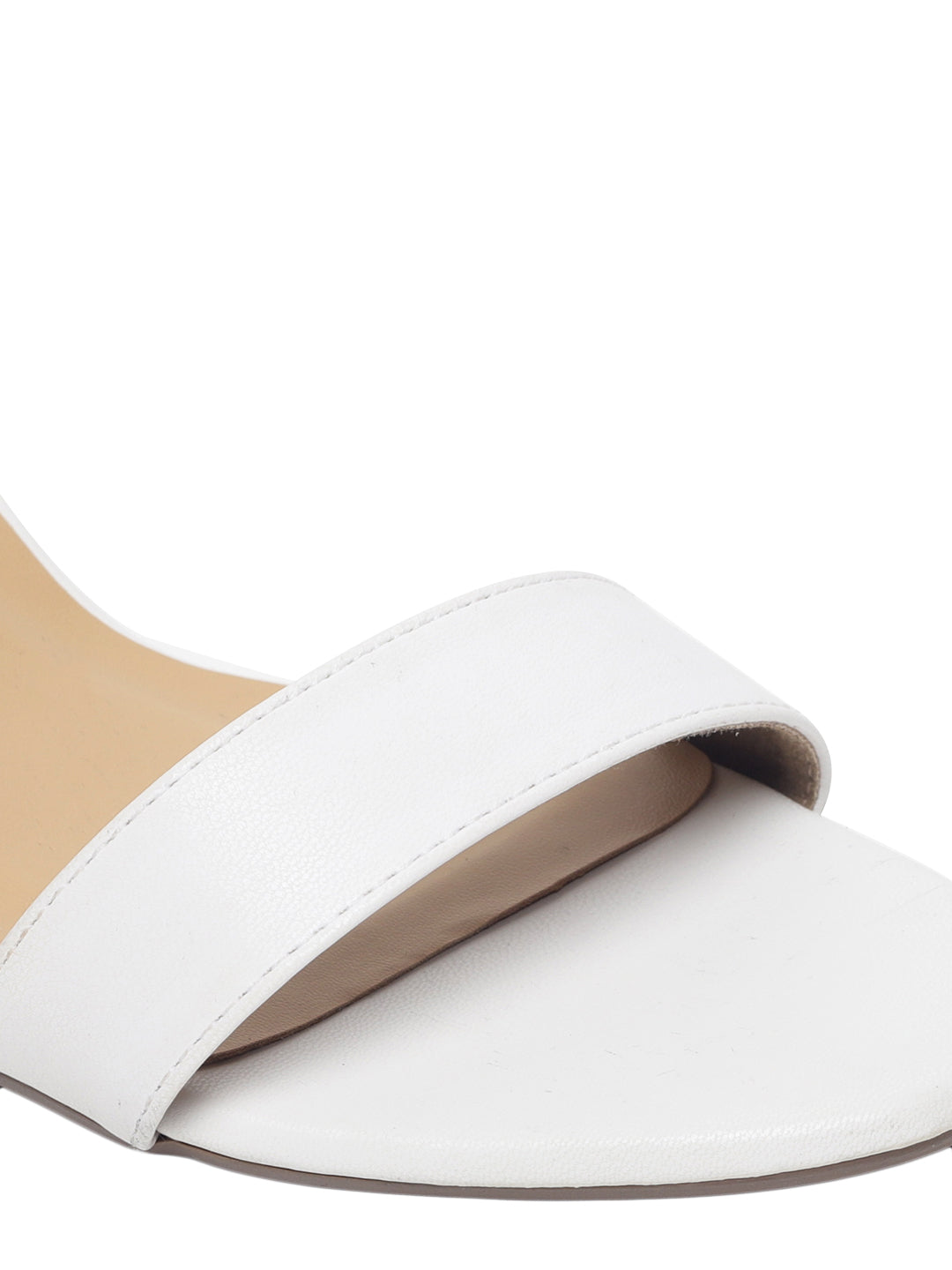 Stella White Block Heels