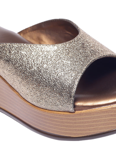 Mary Bronze Wedge Heels