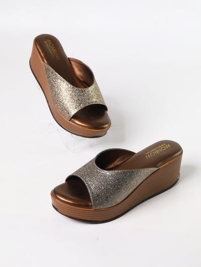 Mary Bronze Wedge Heels