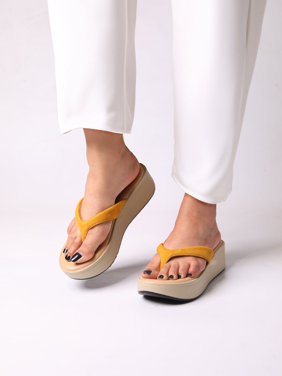 Catherine Yellow Flatform Heels