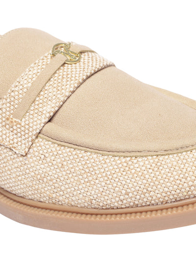 Angelia Beige Flat Loafers