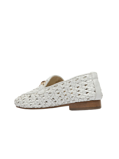 Cora White Flat Loafers