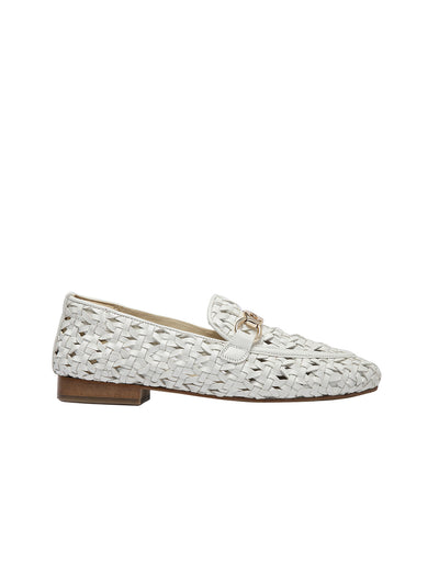 Cora White Flat Loafers