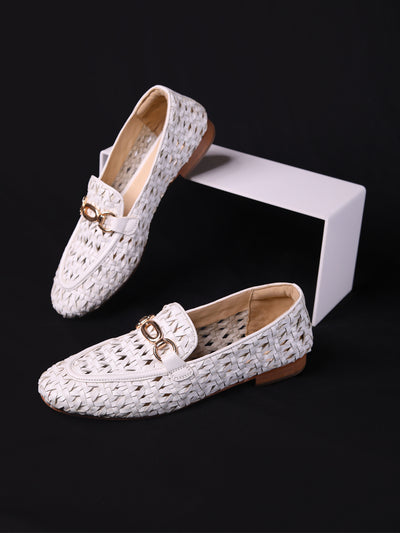 Cora White Flat Loafers