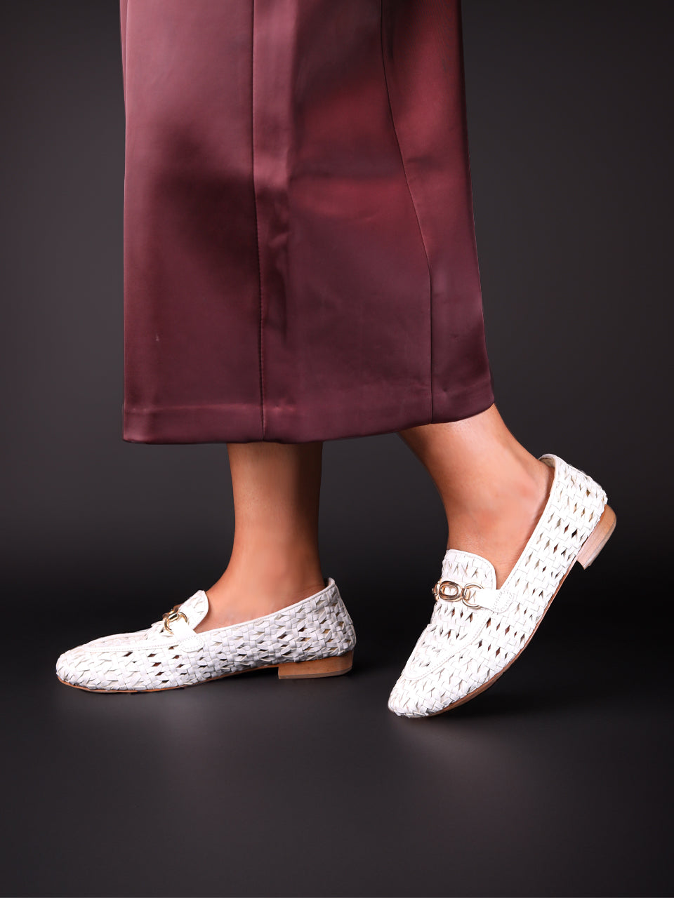 Cora White Flat Loafers