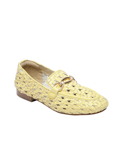 Cora Yellow Flat Loafers