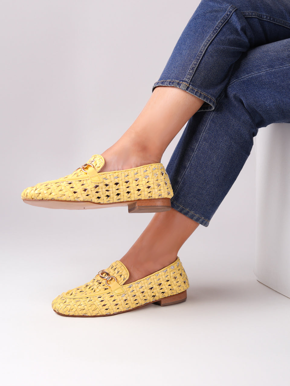 Cora Yellow Flat Loafers