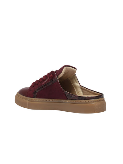 Nicola Maroon Flat Sneakers