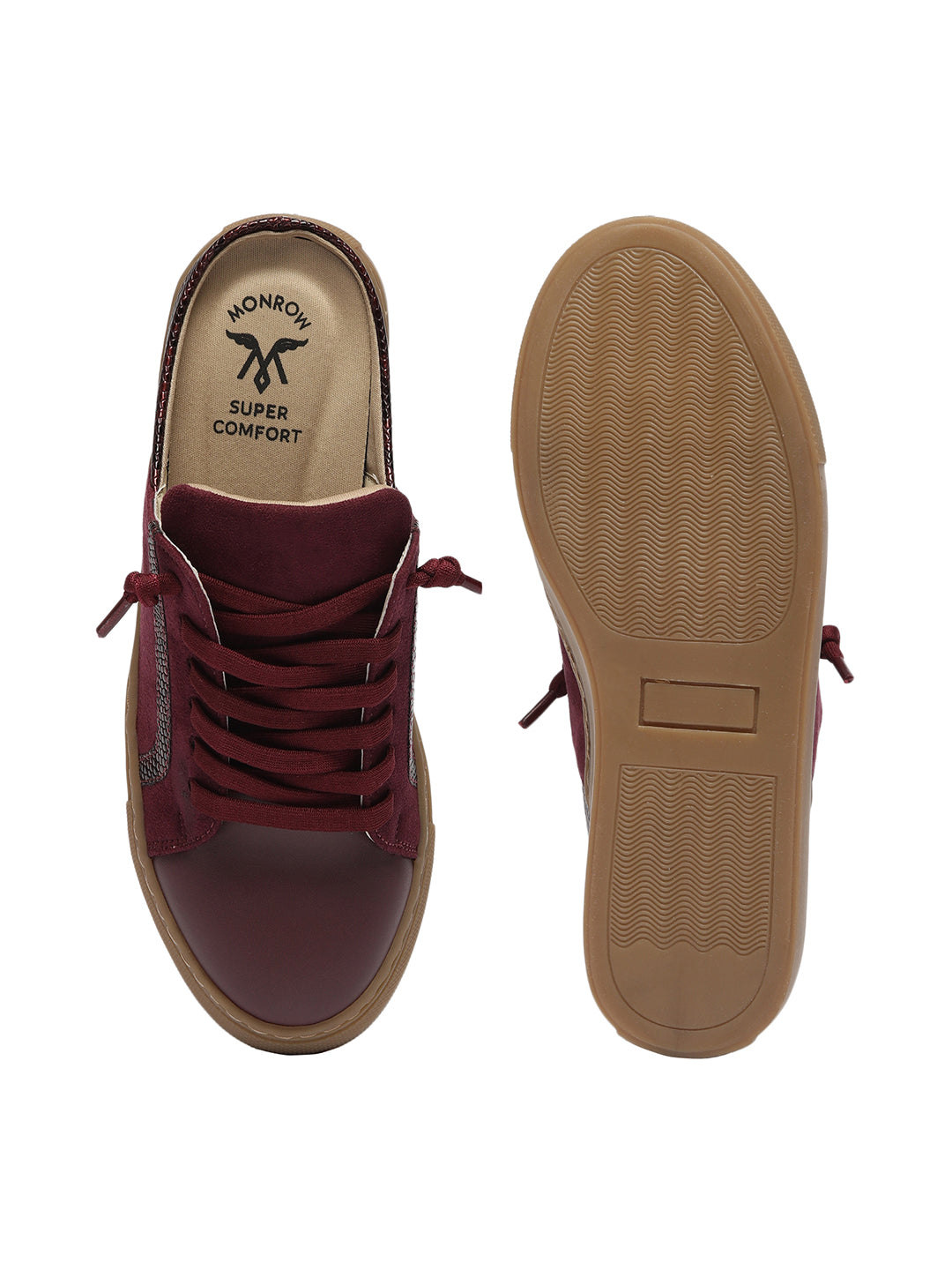 Nicola Maroon Flat Sneakers