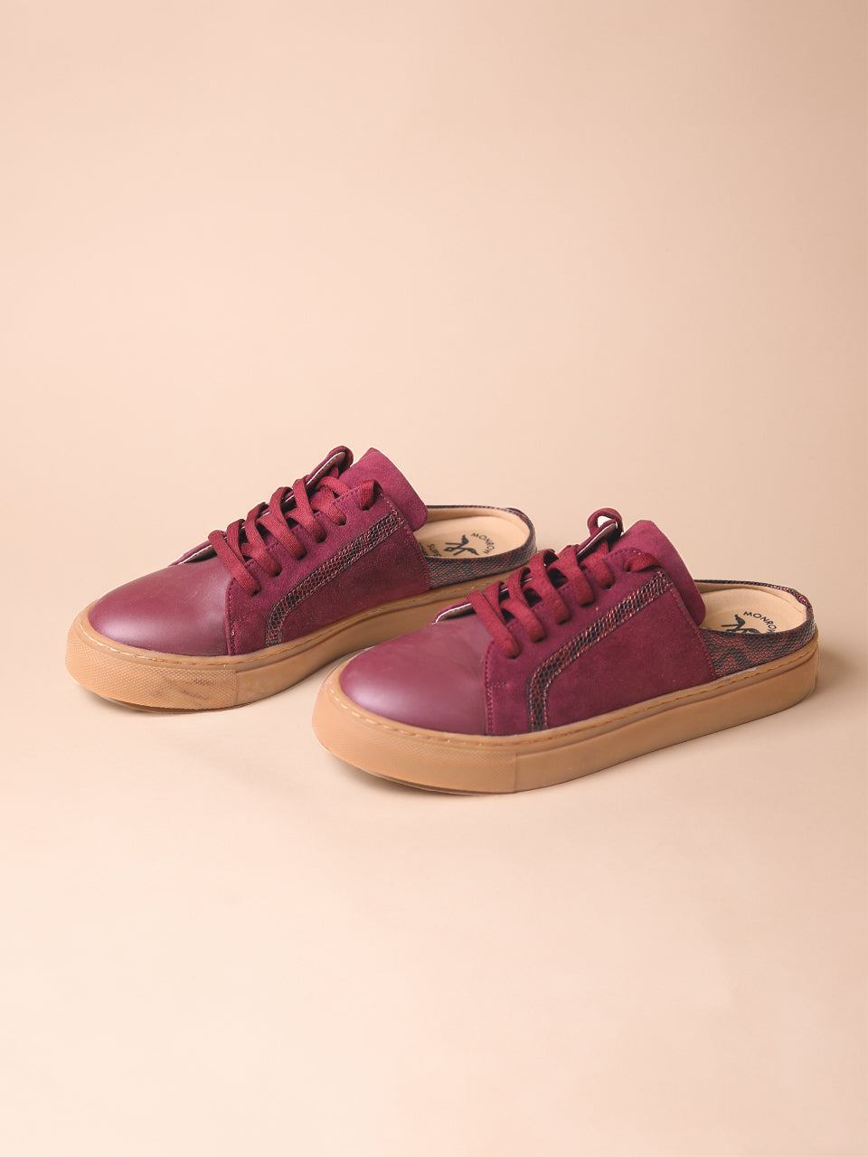 Nicola Maroon Flat Sneakers