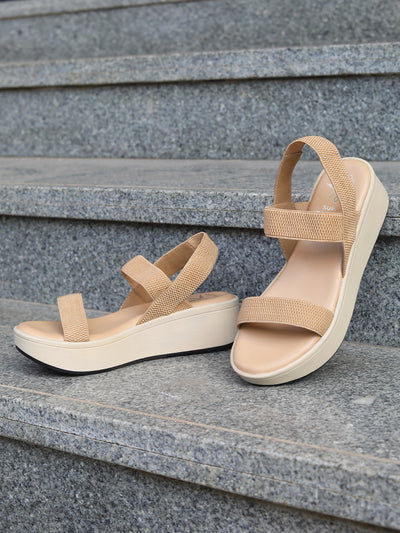 Elodie Beige Flatform Heels