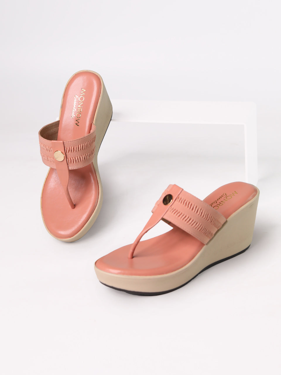 Calista Pink Wedge Heels