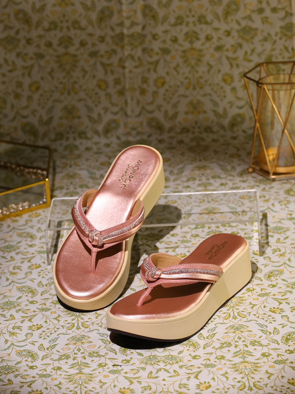 Nancy Rose Gold Flatform Heels