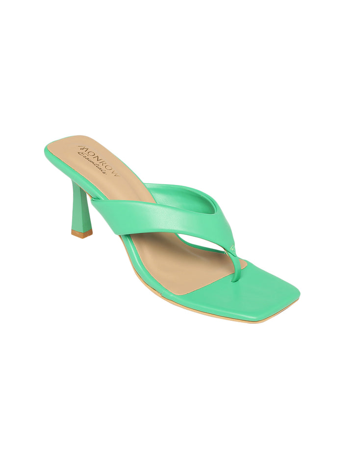 Green Open Toe Hadley Kitten Heels For Women Monrow Shoes